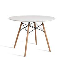 Artiss Dining Table 4 Seater Round Replica DSW Eiffel Kitchen Timber White Dining Kings Warehouse