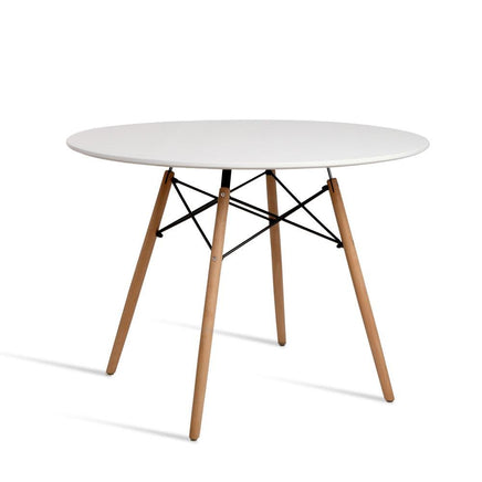 Artiss Dining Table 4 Seater Round Replica DSW Eiffel Kitchen Timber White Dining Kings Warehouse