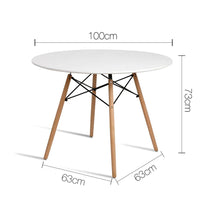 Artiss Dining Table 4 Seater Round Replica DSW Eiffel Kitchen Timber White Dining Kings Warehouse