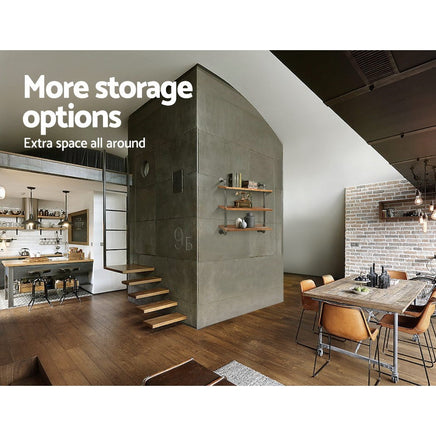 Artiss Display Wall Shelves Industrial DIY Pipe Shelf Brackets Rustic Bookshelf Storage Supplies Kings Warehouse