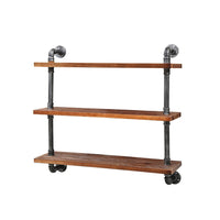 Artiss Display Wall Shelves Industrial DIY Pipe Shelf Brackets Rustic Bookshelf Storage Supplies Kings Warehouse