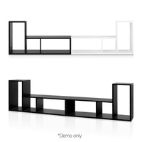 Artiss DIY L Shaped Display Shelf - Black Kings Warehouse