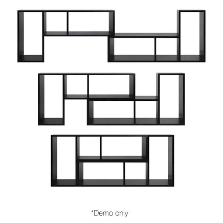 Artiss DIY L Shaped Display Shelf - Black Kings Warehouse