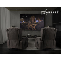 Artiss Electric Recliner Chair Lift Heated Massage Chairs Fabric Lounge Sofa Furniture > Living Room Kings Warehouse