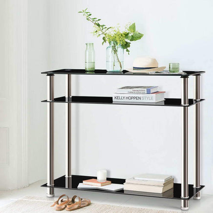 Artiss Entry Hall Console Table - Black & Silver Living Room Kings Warehouse
