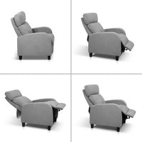 Artiss Fabric Reclining Armchair - Grey Furniture Kings Warehouse
