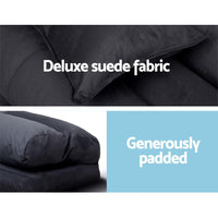 Artiss Lounge Sofa Bed Floor Recliner Chaise Chair Folding Adjustable Suede Living Room Kings Warehouse