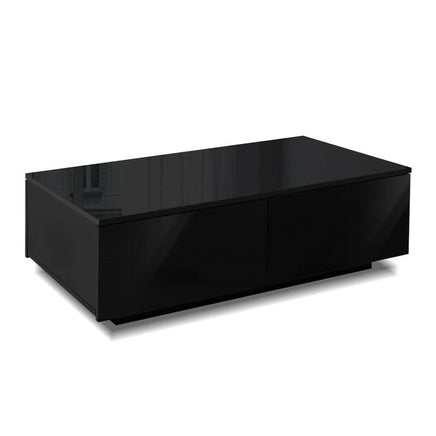 Artiss Modern Coffee Table 4 Storage Drawers High Gloss Living Room Furniture Black Kings Warehouse