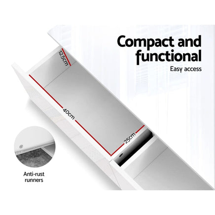 Artiss Modern Coffee Table 4 Storage Drawers High Gloss Living Room Furniture White Kings Warehouse