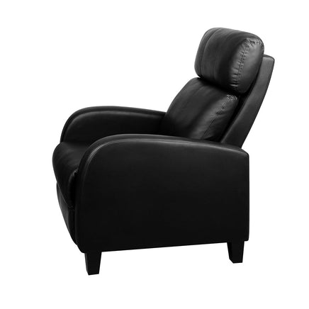 Artiss PU Leather Reclining Armchair - Black Furniture Kings Warehouse