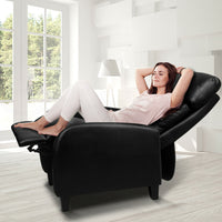 Artiss PU Leather Reclining Armchair - Black Furniture Kings Warehouse