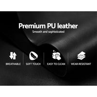 Artiss Recliner Chair Armchair Luxury Single Lounge Sofa Couch Leather Black Furniture > Bar Stools & Chairs Kings Warehouse