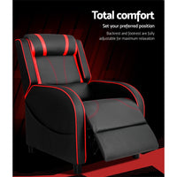Artiss Recliner Chair Gaming Racing Armchair Lounge Sofa Chairs Leather Black Health & Beauty > Massage Kings Warehouse