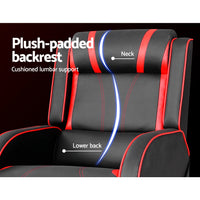 Artiss Recliner Chair Gaming Racing Armchair Lounge Sofa Chairs Leather Black Health & Beauty > Massage Kings Warehouse