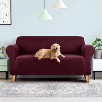 Artiss Sofa Cover Elastic Stretchable Couch Covers Burgundy 3 Seater Kings Warehouse 