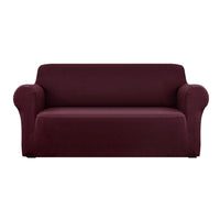 Kings Sofa Cover Elastic Stretchable Couch Covers Burgundy 3 Seater