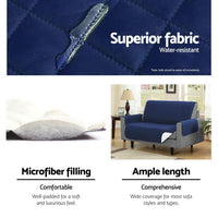 Artiss Sofa Cover Quilted Couch Covers Protector Slipcovers 3 Seater Navy Kings Warehouse 