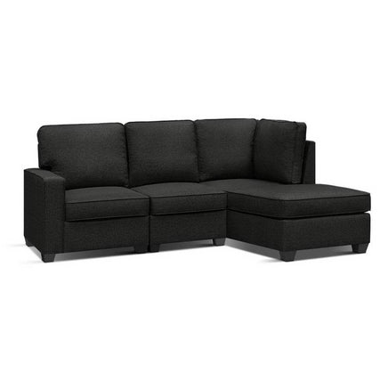 Artiss Sofa Lounge Set 4 Seater Modular Chaise Chair Couch Fabric Dark Grey Kings Warehouse