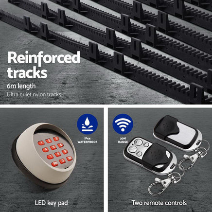 Auto Electric Sliding Gate Opener 1200KG Keypad 6M Rails Kings Warehouse