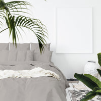 Balmain 1000 Thread Count Hotel Grade Bamboo Cotton Quilt Cover Pillowcases Set - King - Dove Bedding Kings Warehouse