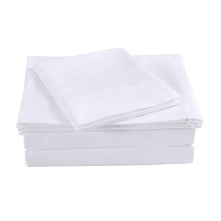 Balmain 1000 Thread Count Hotel Grade Bamboo Cotton Quilt Cover Pillowcases Set - Queen - White Bedding Kings Warehouse