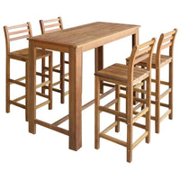 Bar Table and Chair Set 5 Pieces Solid Acacia Wood Kings Warehouse 