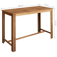 Bar Table and Stool Set 7 Pieces Solid Acacia Wood Kings Warehouse 