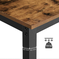 Bar Table with Solid Metal Frame and Wood Look, 120 x 60 x 90 cm dining Kings Warehouse
