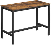 Bar Table with Solid Metal Frame and Wood Look, 120 x 60 x 90 cm dining Kings Warehouse