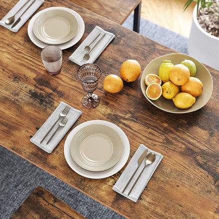 Bar Table with Solid Metal Frame and Wood Look, 120 x 60 x 90 cm dining Kings Warehouse