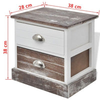 Bedside Cabinet Brown and White FALSE Kings Warehouse 