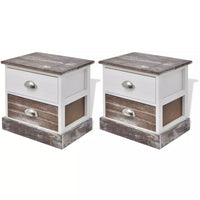 Bedside Cabinets 2 pcs Brown and White FALSE Kings Warehouse 