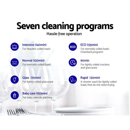 Benchtop Dishwasher 6 Place Setting Counter Bench Top Dish Washer Black Kings Warehouse