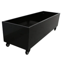 Black Metal Versatility Planter Medium with Wheels Garden Furniture Kings Warehouse