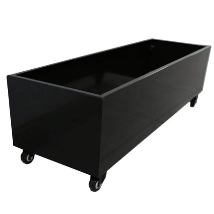 Black Metal Versatility Planter Medium with Wheels Garden Furniture Kings Warehouse
