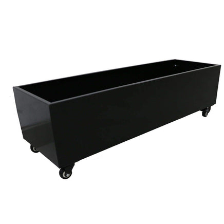 Black Metal Versatility Planter Medium with Wheels Garden Furniture Kings Warehouse