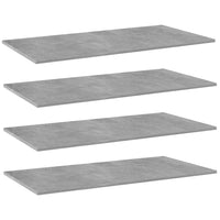 Bookshelf Boards 4 pcs Concrete Grey 100x50x1.5 cm