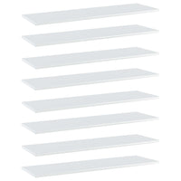 Bookshelf Boards 8 pcs High Gloss White 100x30x1.5 cm