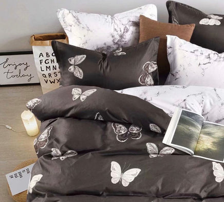 Butterfly Queen Size Quilt/Doona/Duvet Cover Set Kings Warehouse