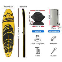 Camp Stand Up Paddle Board Inflatable Kayak SUP Surfboard Paddleboard 10FT Kings Warehouse