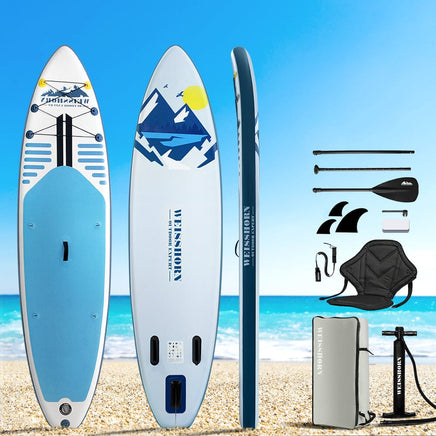 Camp Stand Up Paddle Board Inflatable SUP Surfboard Paddleboard Kayak 10FT Kings Warehouse