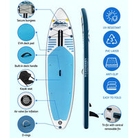Camp Stand Up Paddle Board Inflatable SUP Surfboard Paddleboard Kayak 10FT Kings Warehouse