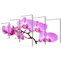 Canvas Wall Print Set Orchid 100 x 50 cm 241570 Kings Warehouse 
