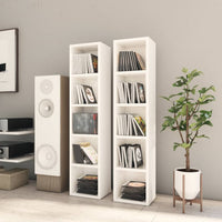 CD Cabinets 2 pcs High Gloss White 21x16x93.5 cm