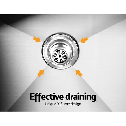 Cefito 80cm x 45cm Stainless Steel Kitchen Sink Flush/Drop-in Mount Silver DIY Kings Warehouse