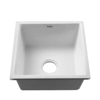 Cefito Stone Kitchen Sink 450X450MM Granite Under/Topmount Basin Bowl Laundry White Cefito Kings Warehouse