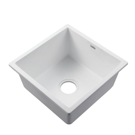Cefito Stone Kitchen Sink 450X450MM Granite Under/Topmount Basin Bowl Laundry White Cefito Kings Warehouse