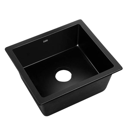 Cefito Stone Kitchen Sink 460X410MM Granite Under/Topmount Basin Bowl Laundry Black DIY Kings Warehouse