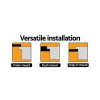 Cefito Stone Kitchen Sink 860X500MM Granite Under/Topmount Basin Bowl Laundry Black DIY Kings Warehouse