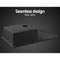 Cefito Stone Kitchen Sink 860X500MM Granite Under/Topmount Basin Bowl Laundry Black DIY Kings Warehouse